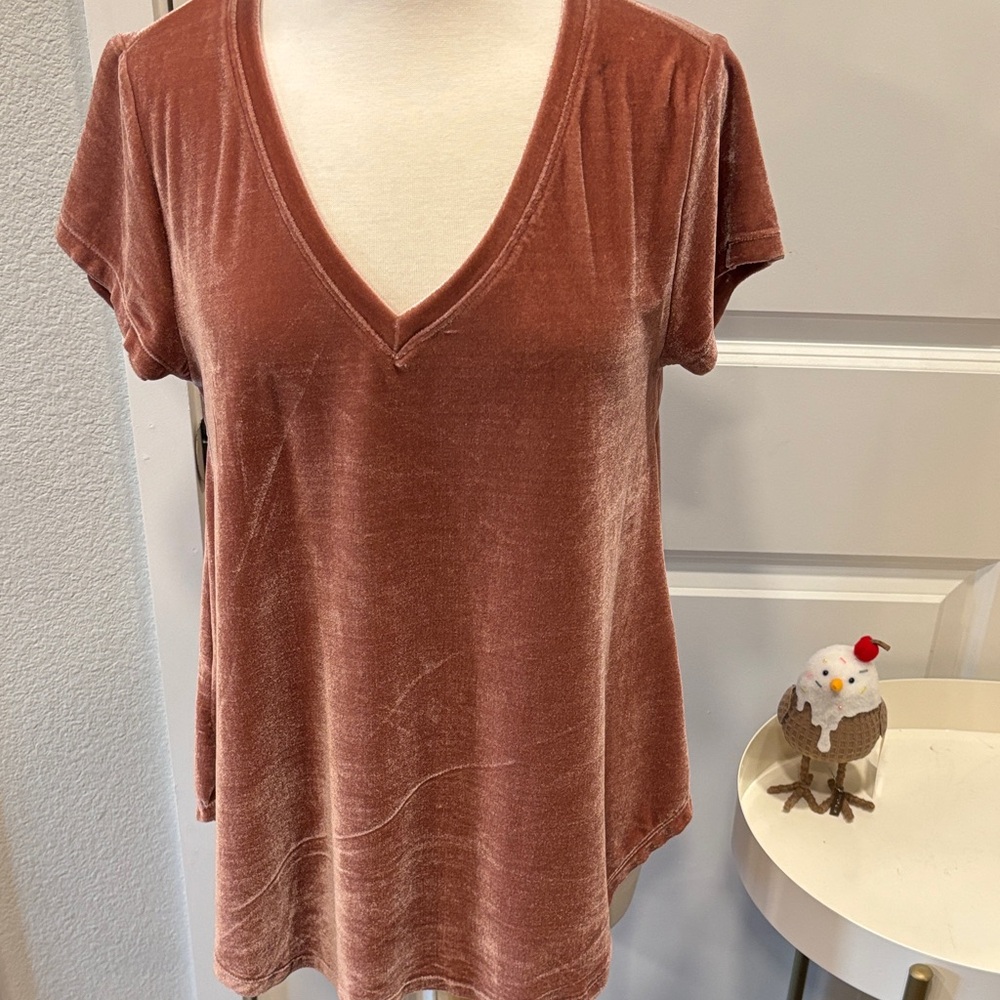 EUC Dylan Velvet-Inspired V-Neck Top